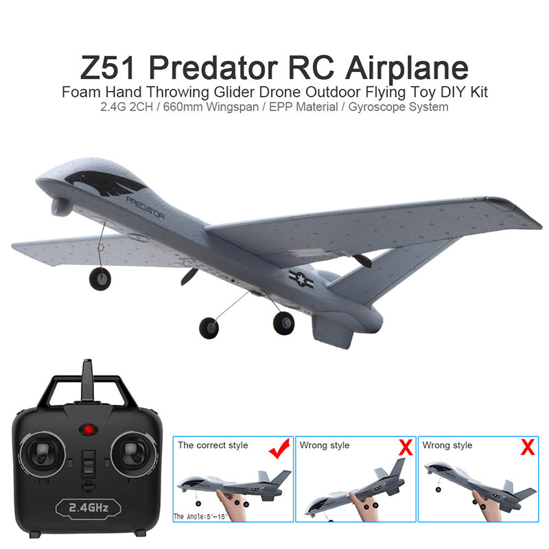 RC Airplane with 2MP HD Camera or No Camera made with Throwing Wingspan Foam