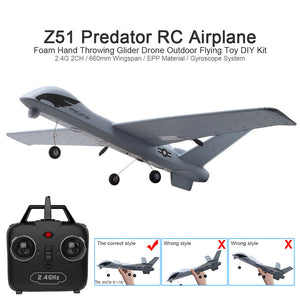RC Airplane with 2MP HD Camera or No Camera made with Throwing Wingspan Foam